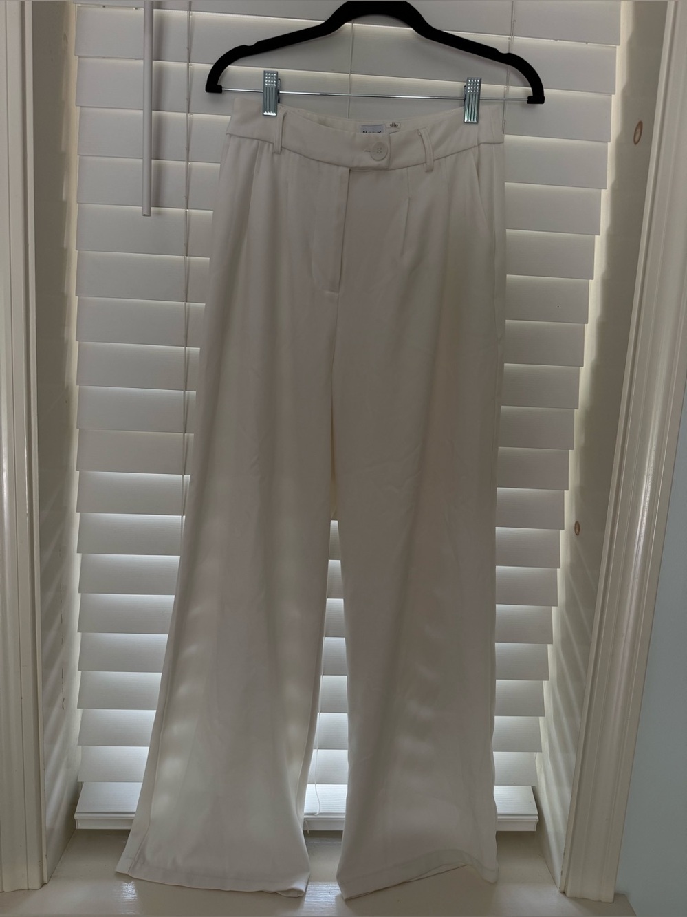 EUC Princess Polly Wide-Leg High-Waist Classic White Trouser Pants Sz 4 - Picture 3 of 9